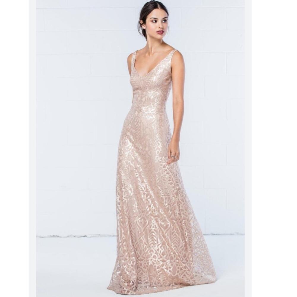 WTOO Walters Rue BRIDESMAIDS 350 sexy sleeveless deep V maxi dress size 2
